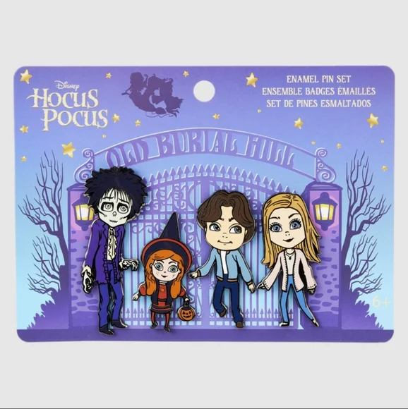 Disney Loungefly Hocus Pocus 4-Piece Pin Set ~ Billy, Dani, Max, and Allison - Picture 1 of 4